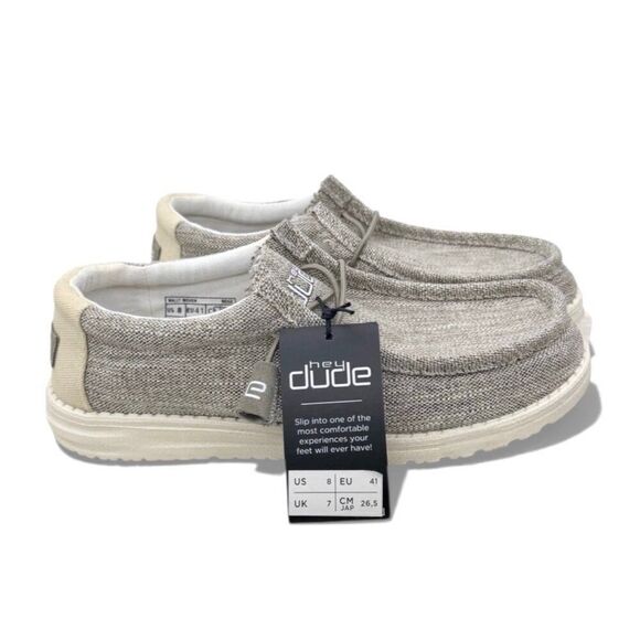 Hey Dude Wally Woven Slip-On Loafers Men’s 8 Canvas Casual Shoes Lightweight